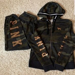 Victoria Secret pink camo bling set